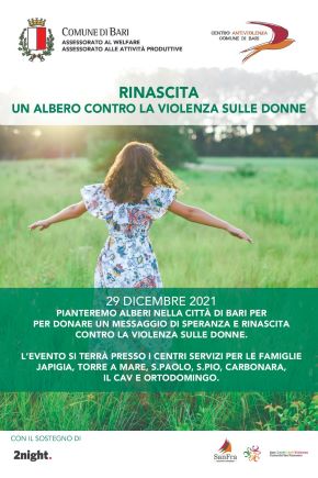 locandina 'rinascita. un albero contro la violenza sulle donne'