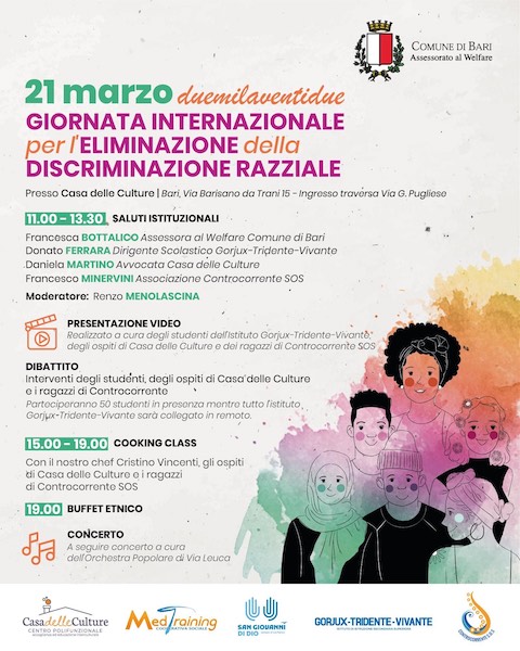 Bari celebra la “Giornata mondiale per l’eliminazione delle discriminazioni razziali” Bari celebra la “Giornata mondiale per l’eliminazione delle discriminazioni razziali”