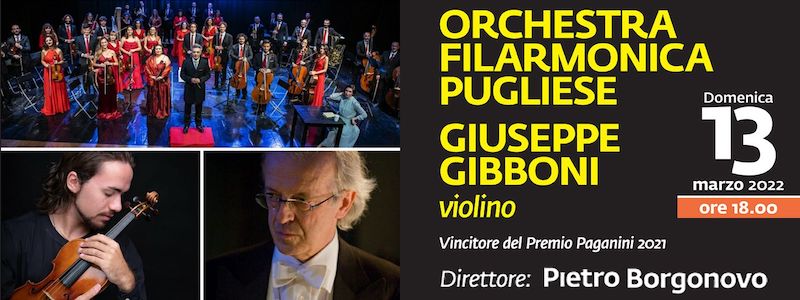Lecce, concerto di Giuseppe Gibboni con l’Orchestra Filarmonica Pugliese