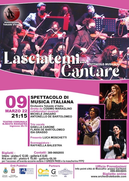 “Lasciatemi cantare” dell’orchestra Tebaide d’Italia a Massafra