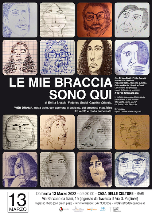 Bari, “Le mie braccia sono qui”: il 13 marzo presso il Centro Casa delle Culture Bari, “Le mie braccia sono qui”: il 13 marzo presso il Centro Casa delle Culture