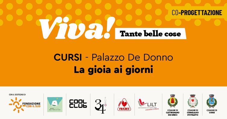 “Viva – Tante belle cose”, le attività di marzo a Cursi, Castrignano e Corigliano d’Otranto “Viva – Tante belle cose”, le attività di marzo a Cursi, Castrignano e Corigliano d’Otranto