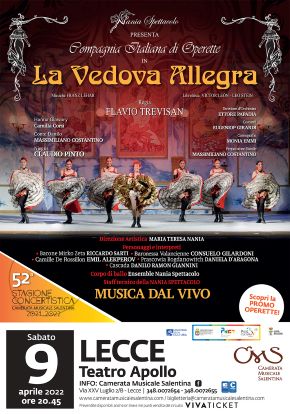 “La Vedova Allegra”, operetta con orchestra dal vivo al Teatro Apollo di Lecce “La Vedova Allegra”, operetta con orchestra dal vivo al Teatro Apollo di Lecce
