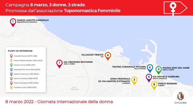 presentata la delibera di intitolazione di 8 spazi pubblici della città a 8 donne