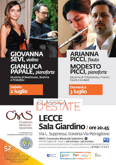Lecce, Concerto di Arianna Picci e Modesto Picci