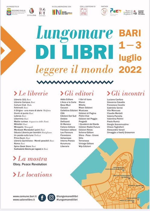 “Lungomare di libri”, dal primo al 3 luglio 2022 a Bari