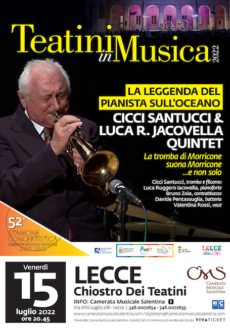 Cicci Santucci & Luca R. Jacovella Quintet il 15 luglio a Lecce