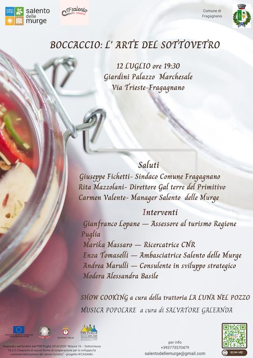 Fragagnano, il 12 luglio l’evento “Boccaccio: l’Arte del sottovetro” Fragagnano, il 12 luglio l’evento “Boccaccio: l’Arte del sottovetro”