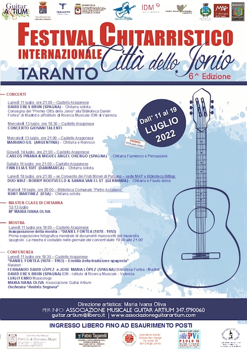 Al via oggi il Festival Chitarristico Internazionale “Città dello Jonio” Al via oggi il Festival Chitarristico Internazionale “Città dello Jonio”
