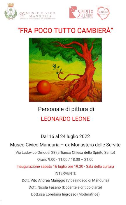 “Fra poco tutto cambierà” la mostra di Leonardo Leone a Manduria