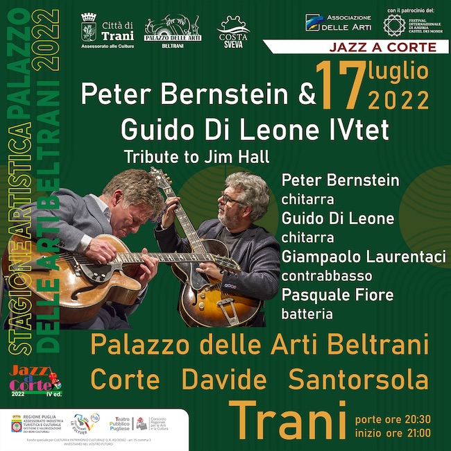 Trani, “Jazz a corte”: Peter Bernstein & Guido Di Leone quartet in concerto