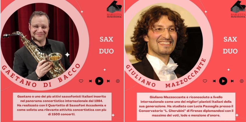 Barletta Piano Festival 2022, concerto di Gaetano Di Bacco e Giuliano Mazzoccante