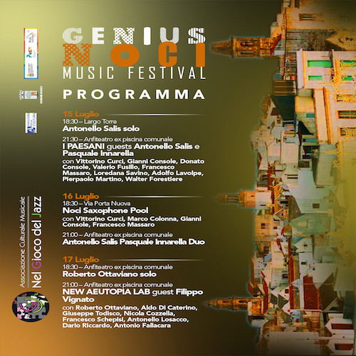 “Genius Noci”, dal 15 al 17 luglio 2022 il Festival Jazz