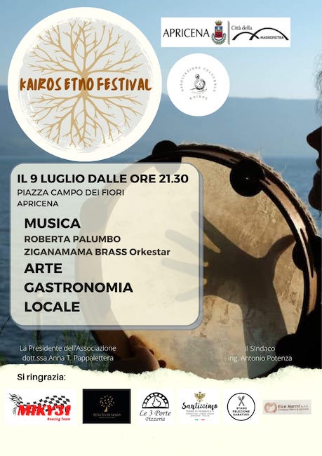 Kairos Etno Festival, il 9 luglio 2022 tra Musica e Sapori ad Apricena