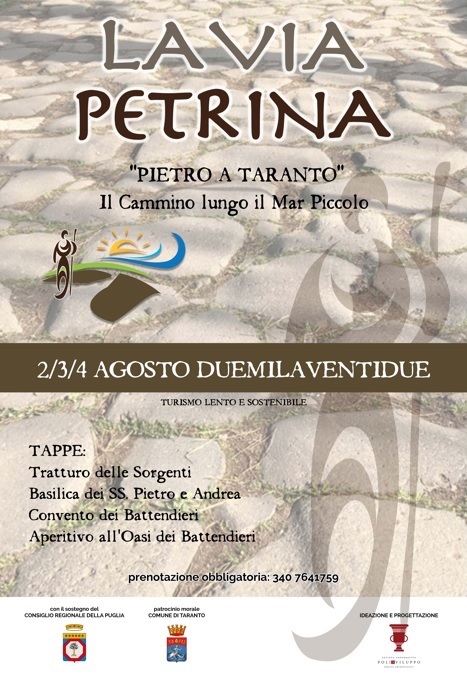 “La Via Petrina”: il 2, 3,4 agosto il cammino lungo il mar Piccolo