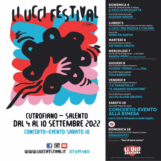 Li Ucci Festival 2022, dal 4 al 10 settembre a Cutrofiano Li Ucci Festival 2022, dal 4 al 10 settembre a Cutrofiano