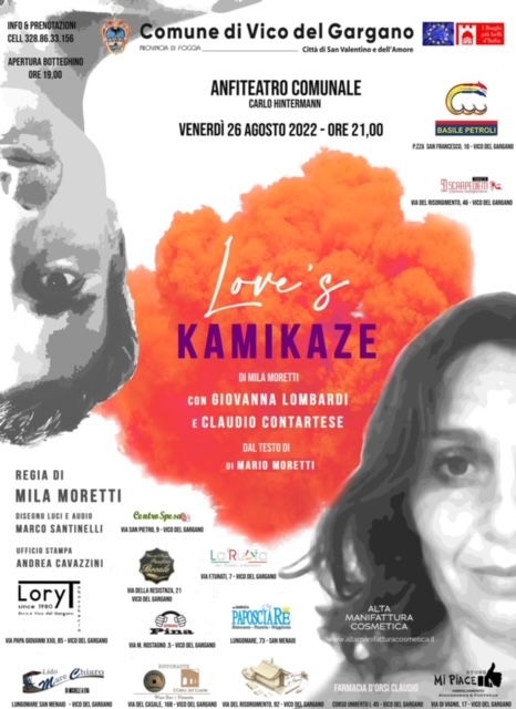 “Love’s Kamikaze”, il 26 agosto 2022 a Vico del Gargano