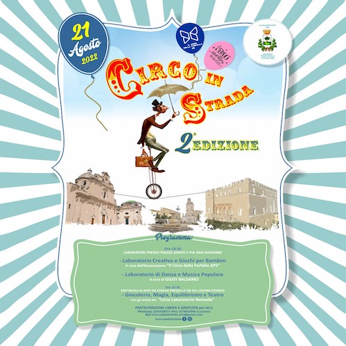 Il Circo in Strada, il 21 agosto,  nel centro storico di Francavilla Fontana