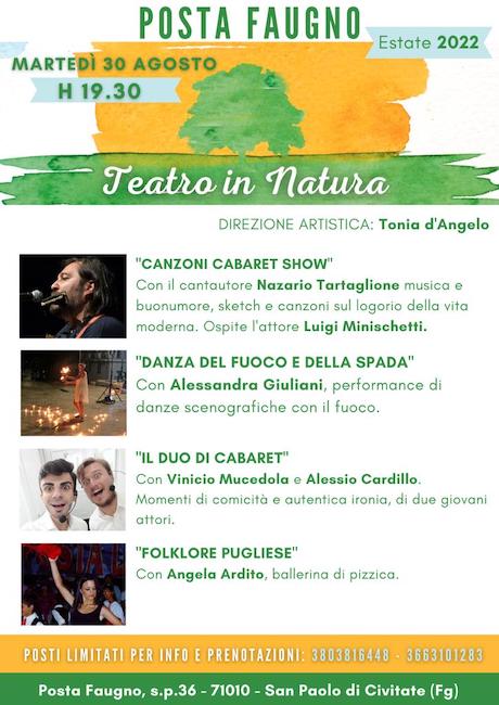 “Teatro in Natura”, il 30 agosto l’evento a San Paolo di Civitate