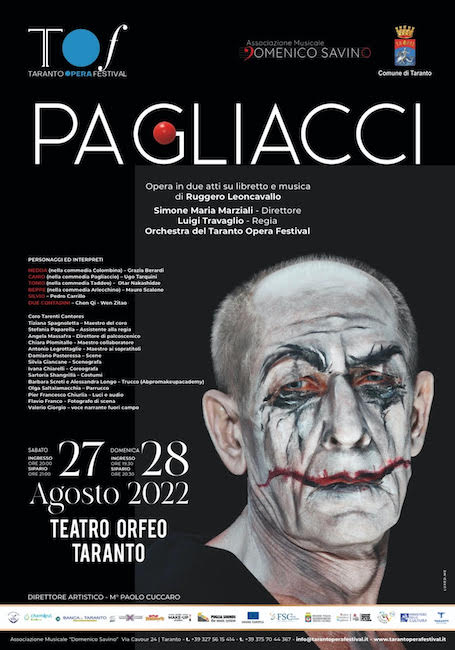Taranto Opera Festival, il 27 e 28 agosto 2022 va in scena l’opera “Pagliacci”