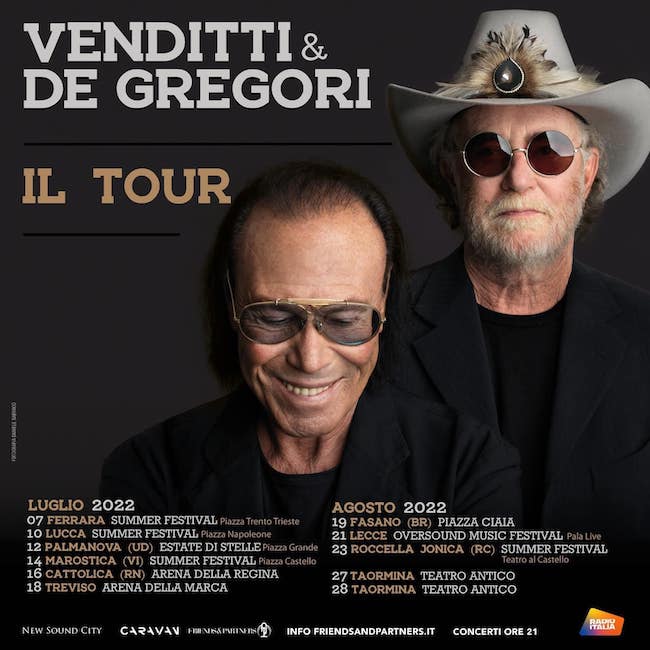 Lecce, il 21 agosto concerto di Antonello Venditti e Francesco De Gregori
