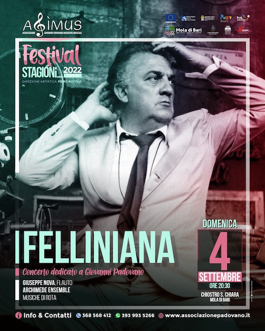 “Felliniana”, il 4 settembre l’omaggio a Nino Rota a Mola di Bari