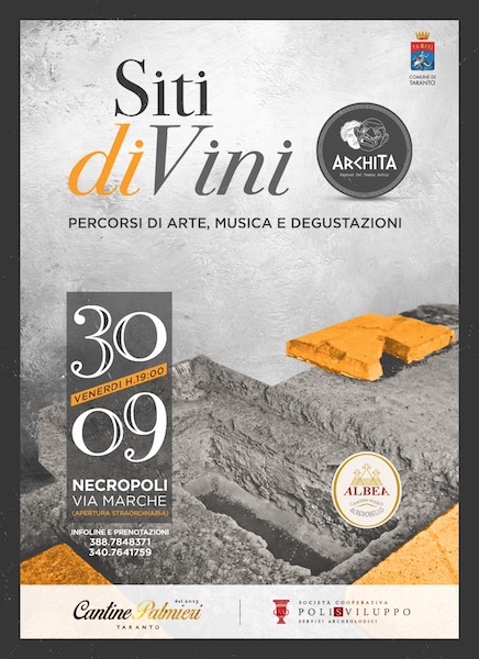 “Siti diVini”, al via il progetto nella Necropoli greca di via Marche a Taranto “Siti diVini”, al via il progetto nella Necropoli greca di via Marche a Taranto