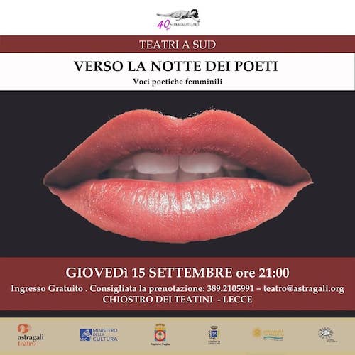 Lecce, il 15 settembre si celebra “La notte dei poeti”