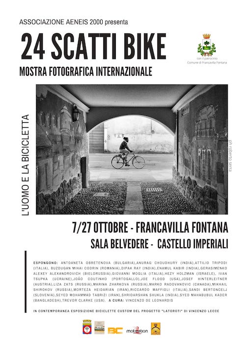 “24 Scatti Bike: L’uomo e la Bicicletta”, dal 7 ottobre a Francavilla Fontana “24 Scatti Bike: L’uomo e la Bicicletta”, dal 7 ottobre a Francavilla Fontana