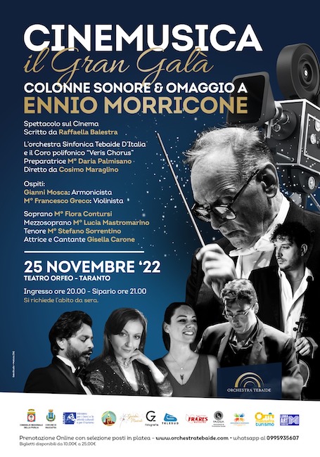Taranto, “Cinemusica il Gran Galà – colonne sonore e omaggio a Ennio Morricone”