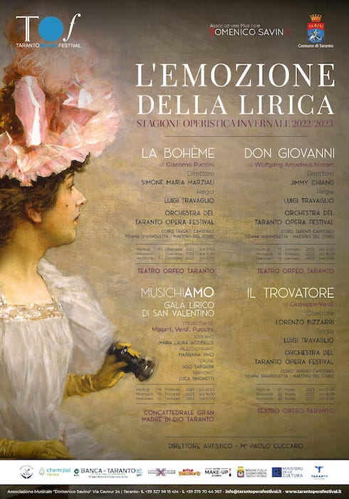 “Taranto Opera Festival – L’emozione della lirica”: gli appuntamenti in programma “Taranto Opera Festival – L’emozione della lirica”: gli appuntamenti in programma