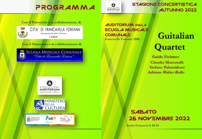 A Francavilla Fontana il concerto di Guitalian Quartet