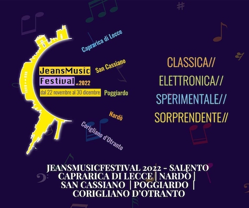 “JeansMusicFestival”, appuntamenti a Nardò , Poggiardo e Caprarica di Lecce