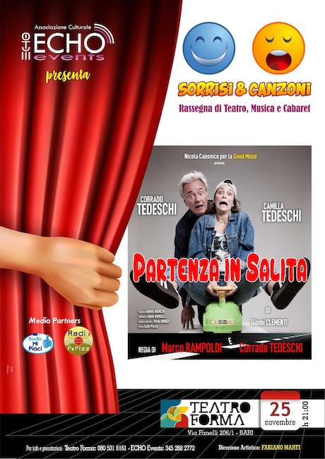 Bari, “Partenza in salita” con Corrado e Camilla Tedeschi Bari, “Partenza in salita” con Corrado e Camilla Tedeschi