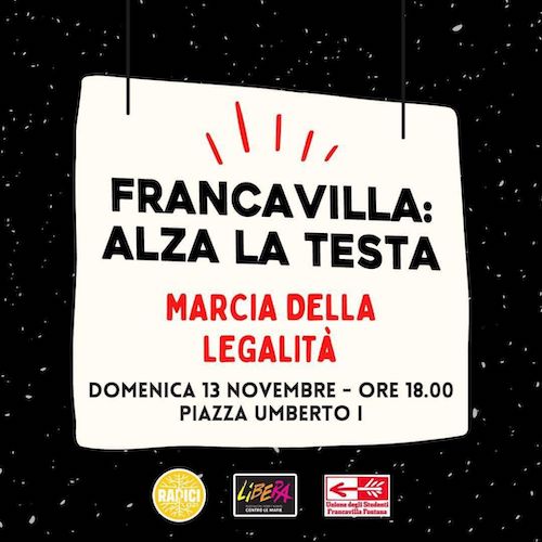 A Francavilla Fontana oggi una marcia per la legalità