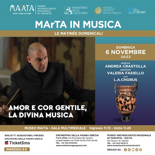 Taranto, il 6 novembre appuntamento con “MArTA in MUSICA – Le matinée domenicali”