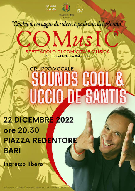 Bari, domani lo spettacolo con Uccio De Santis e  il gruppo Sounds Cool