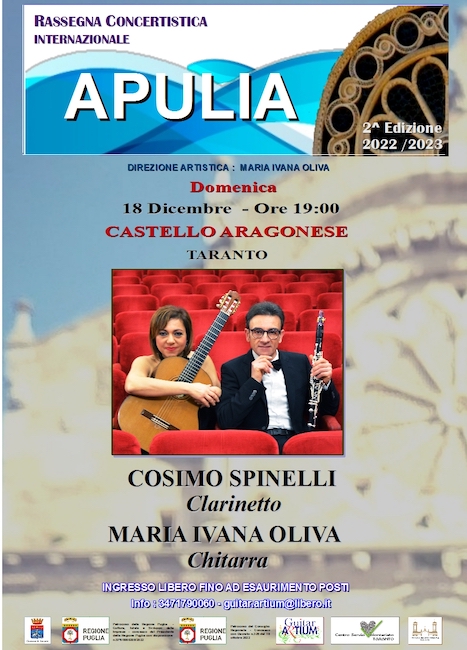 Taranto, “Concerto di Natale” con Cosimo Spinelli e Maria Ivana Oliva