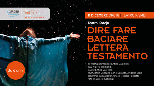 “Dire fare baciare lettera testamento”, in scena al Teatro Kismet di Bari “Dire fare baciare lettera testamento”, in scena al Teatro Kismet di Bari