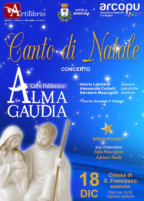 A Manduria oggi il Canto di Natale di Alma Gaudia