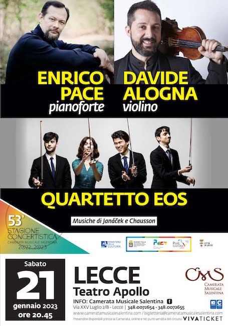 Al Teatro Apollo di Lecce Quartetto Eos in concerto