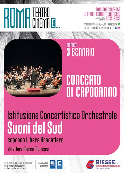 Cerignola, Concerto di Capodanno con L’Orchestra Suoni del Sud