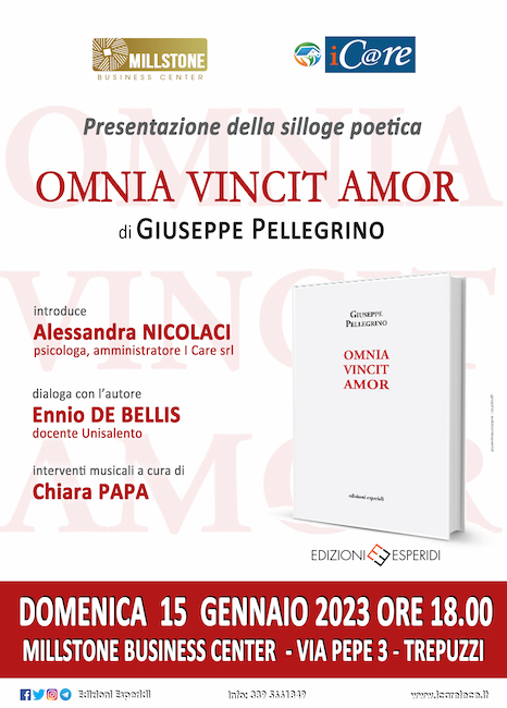 “Omnia vincit amor” di Giuseppe Pellegrino: la presentazione a Trepuzzi