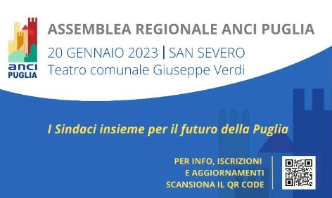 Assemblea regionale Anci Puglia, il 20 gennaio a San Severo