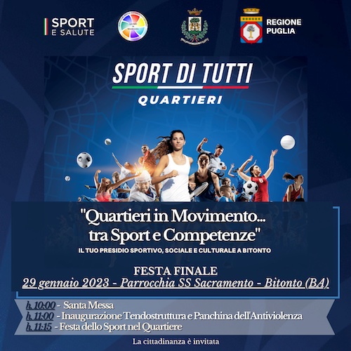 Bitonto, la Festa Finale di “Quartieri in Movimento… tra Sport e Competenze”
