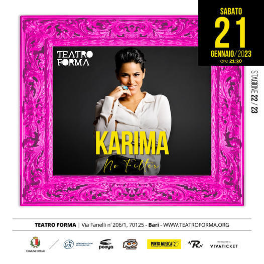 Karima live in “No filter” il 21 gennaio 2023 a Bari