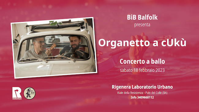 Palo del Colle, il 18 febbraio “Organetto a cUkù” in concerto