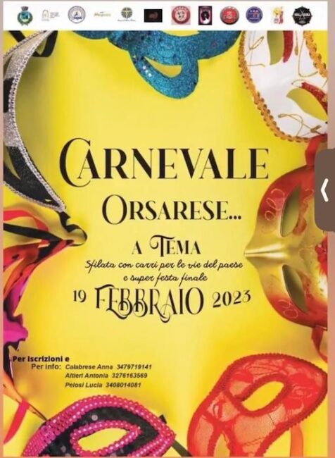 Orsara di Puglia, Carnevale 2023: ecco gli eventi