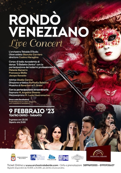 Taranto, “Rondò Veneziano”: il 9 febbraio il concerto dell’orchestra Tebaide d’Italia
