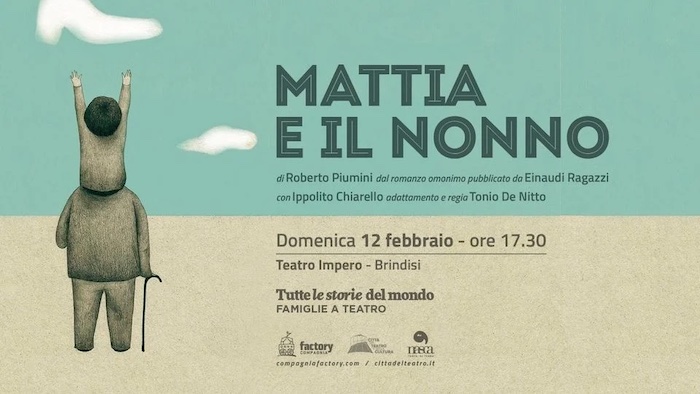 Brindisi, domani Ippolito Chiarello in Mattia e il Nonno Brindisi, domani Ippolito Chiarello in Mattia e il Nonno